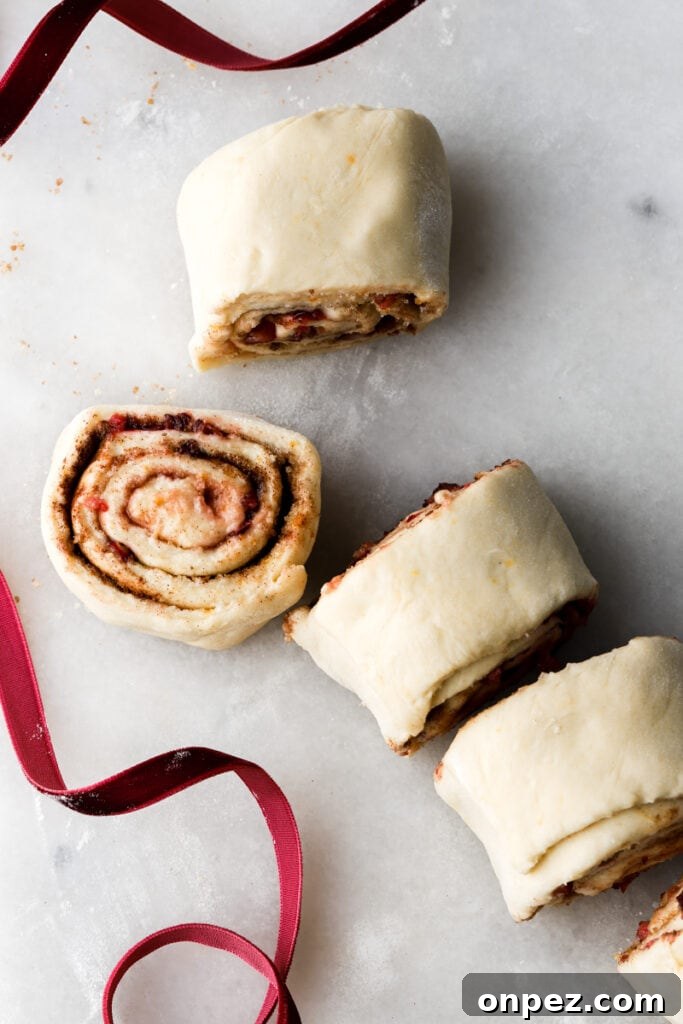 cranberry rolls sliced