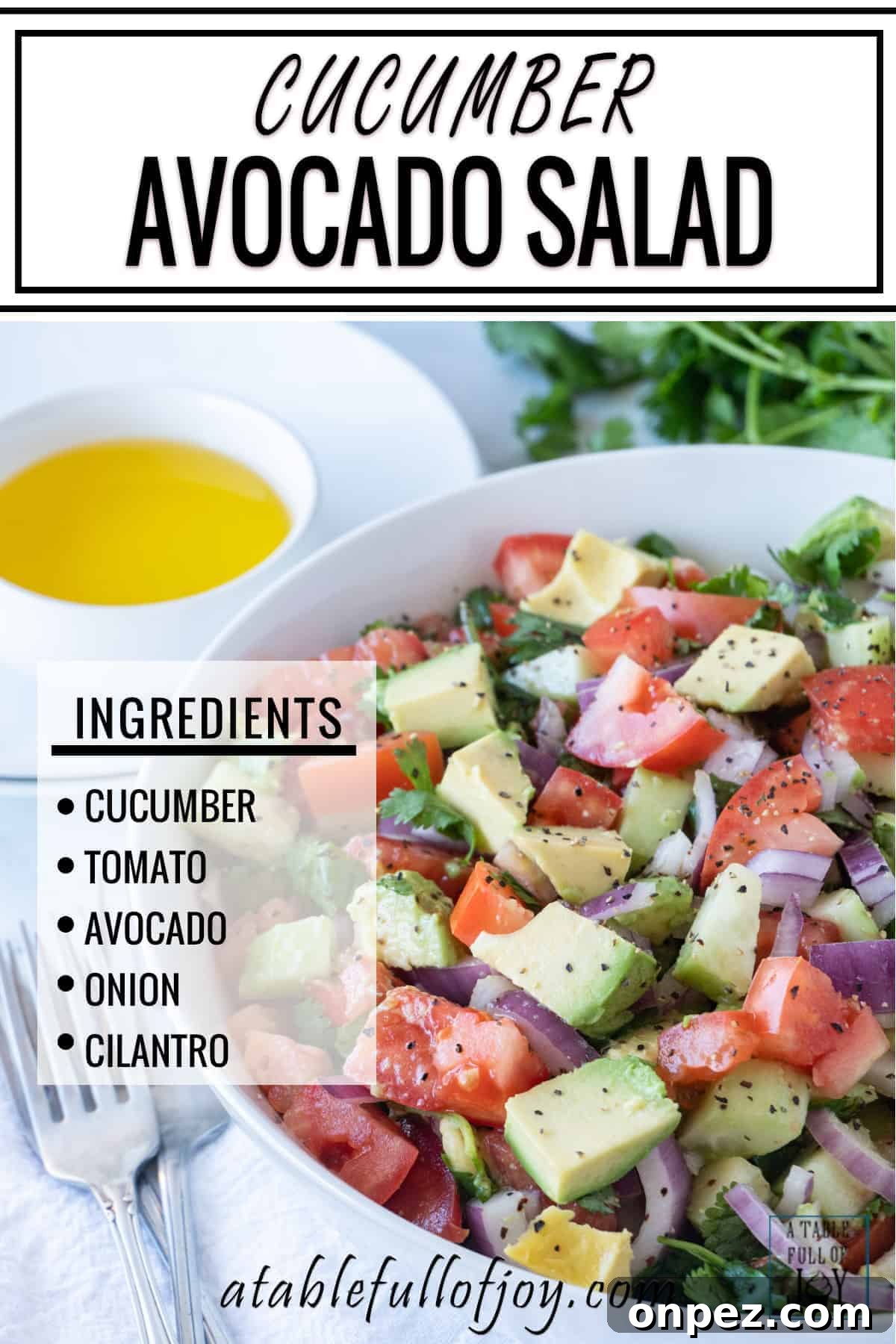 Cucumber Avocado Salad Pinterest Pin Cucumber Avocado Salad Pinterest Pin