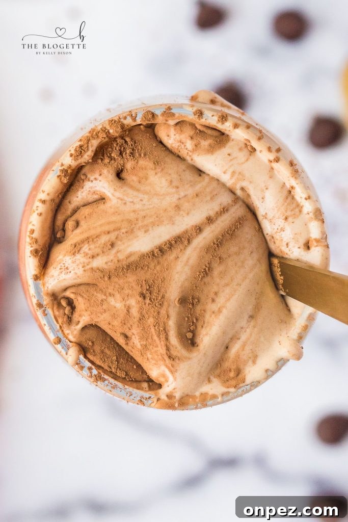 Tiramisu Mousse close-up showing creamy texture.