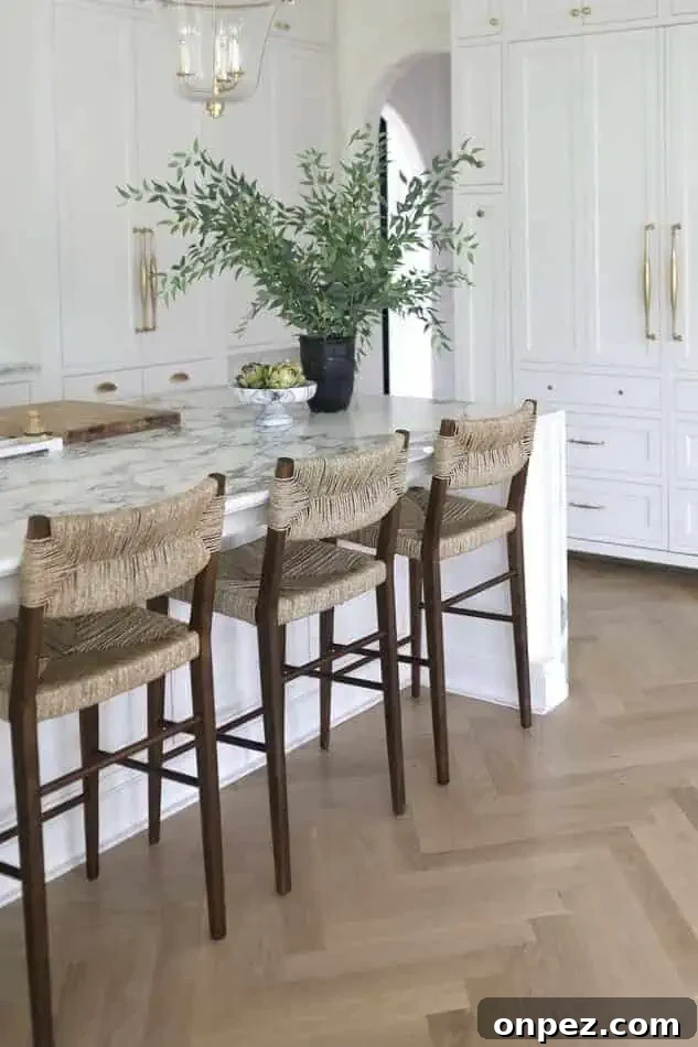 Serena and lily portside stools on an island