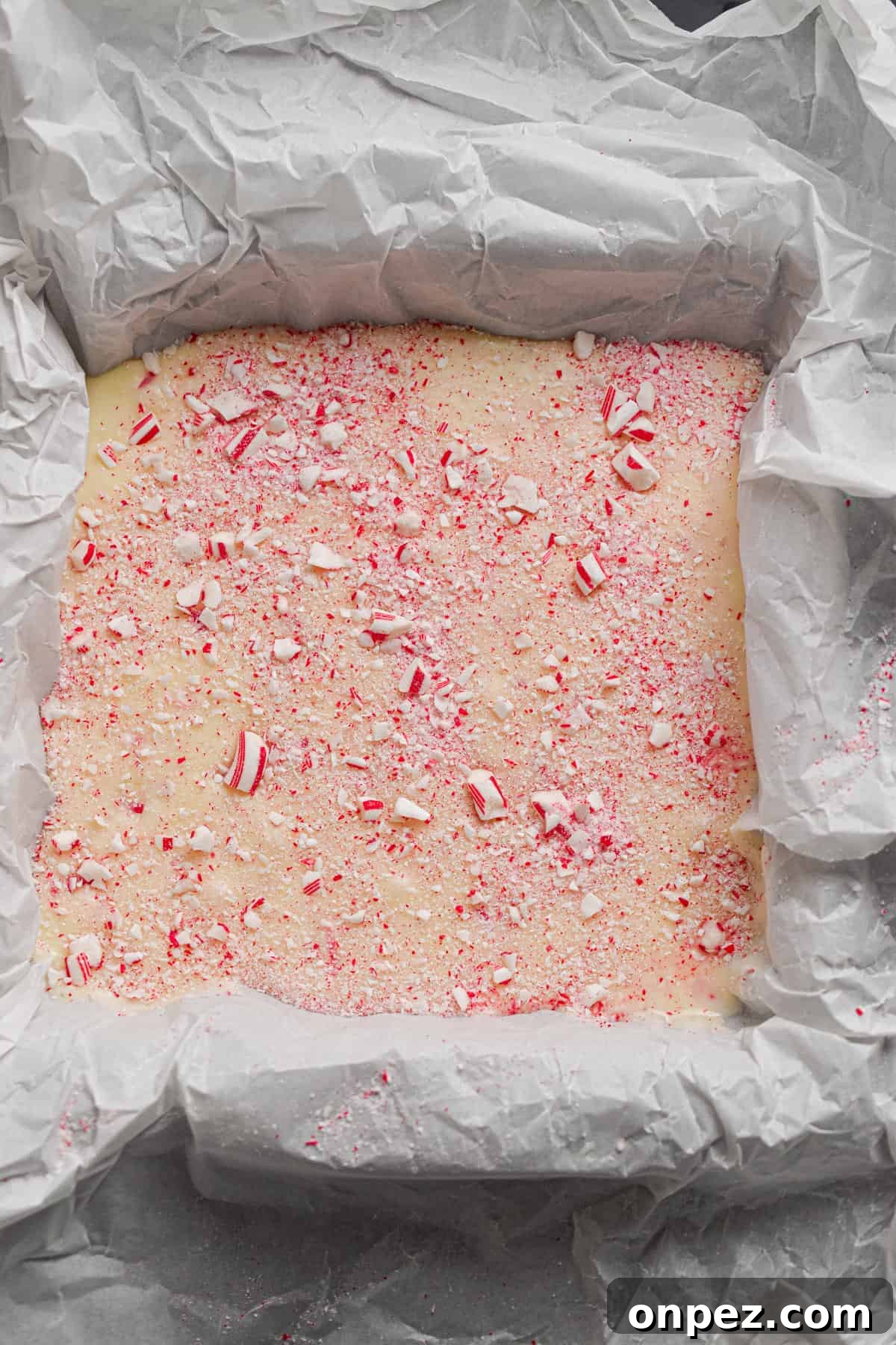 The fudge is ready to go into the refrigerator to cool.
