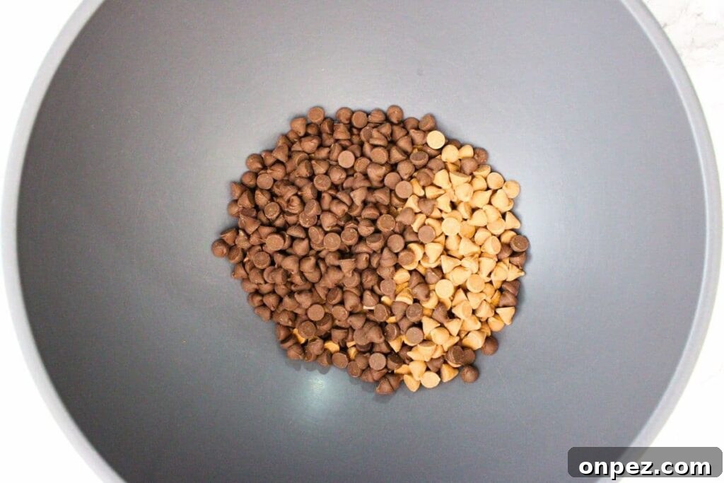 Microwave Easter Bird's Nest Haystacks Recipe 5 add milk chocolate and butterscotch chips to a microwave safe bowl