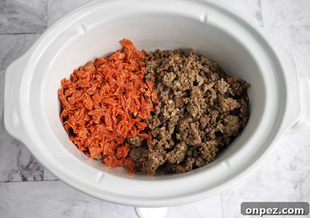 Copycat Olive Garden Three-Meat Sauce in the Crockpot 3 Sauce in crockpot
