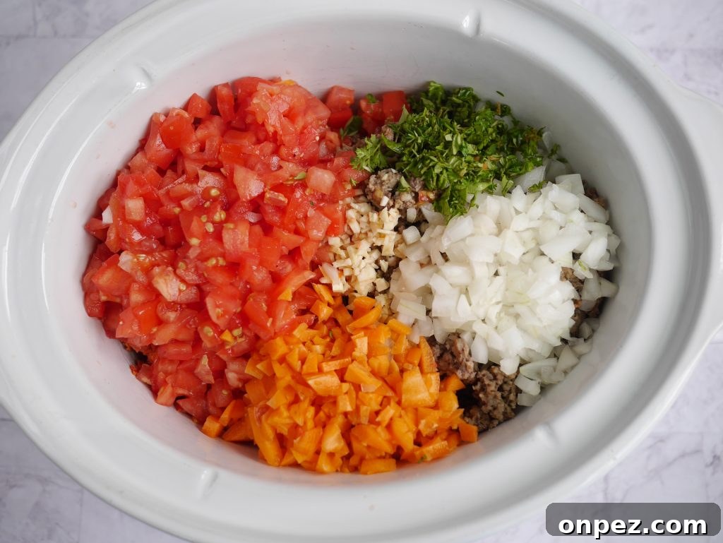 Copycat Olive Garden Three-Meat Sauce in the Crockpot 4 Ingredients in crockpot