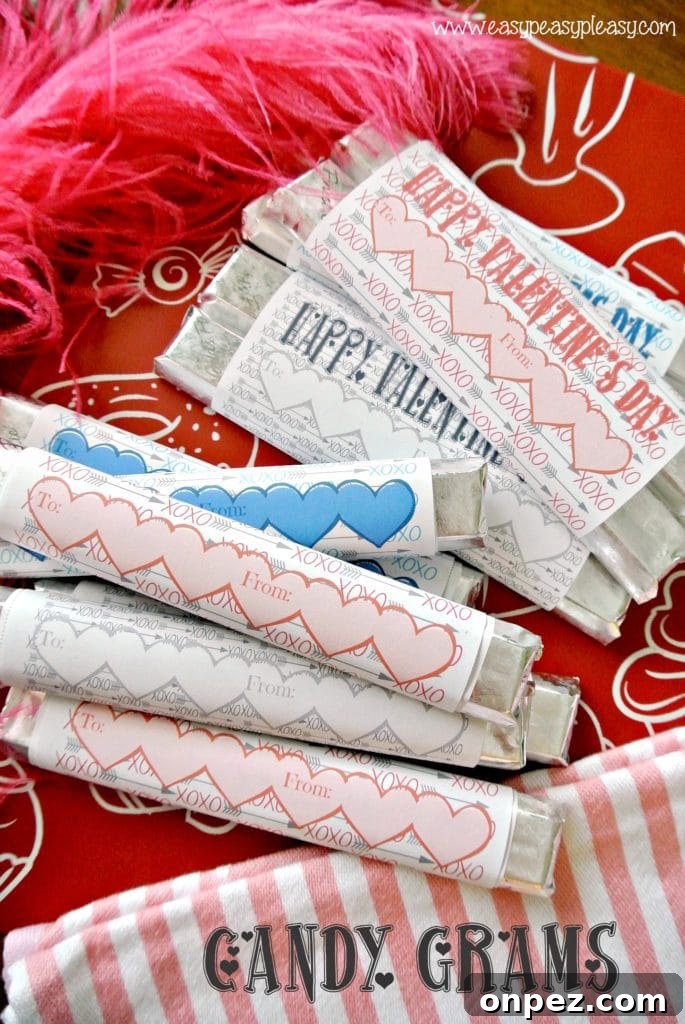 Free Printable Valentine's Day Candy Gram Templates 2 Free Printable Valentine's Day candy bar candy grams. A set perfect to send to anyone and a set perfect for PTO and PTA to use as a fundraiser.
