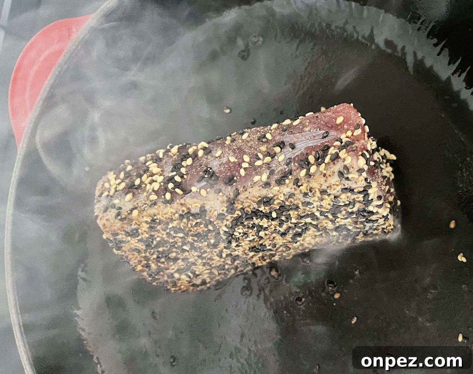 Searing tuna Searing tuna