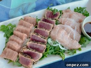 Sesame Crusted Tuna Tataki with Pickled Onions 11 Tuna sashimi with toro