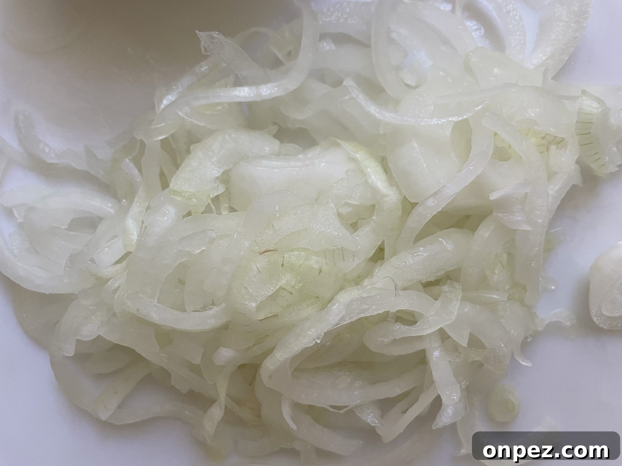 Sliced onion ready for pickling Sliced onion ready for pickling