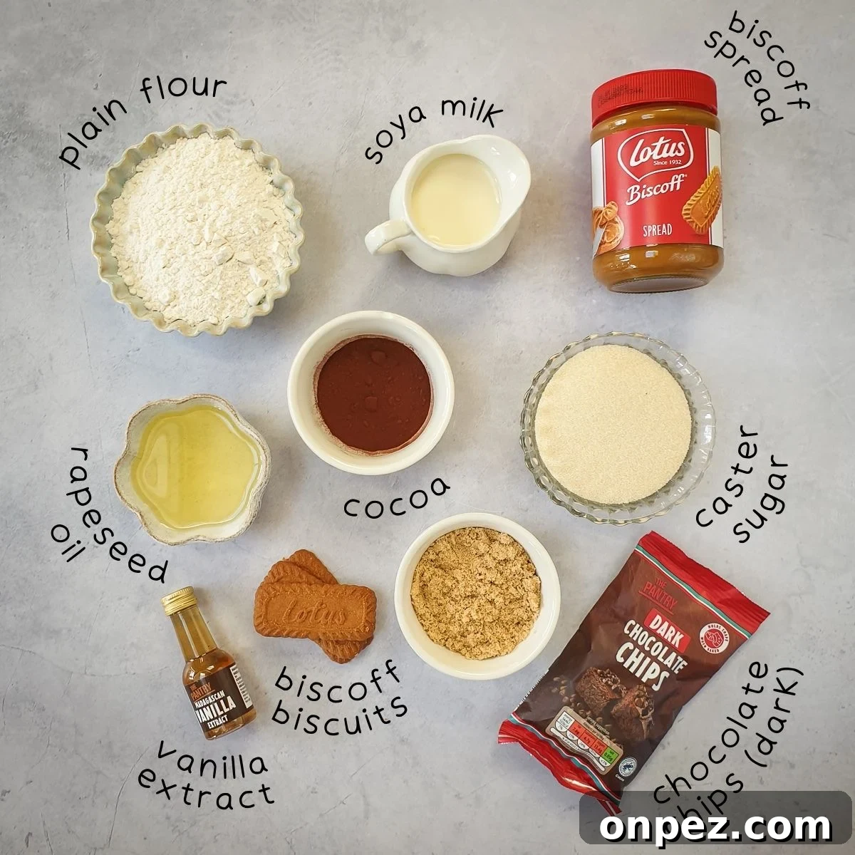 ingredients for biscoff brownies