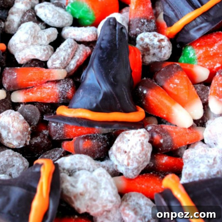 Witch Hat Puppy Chow Snack Mix recipe image