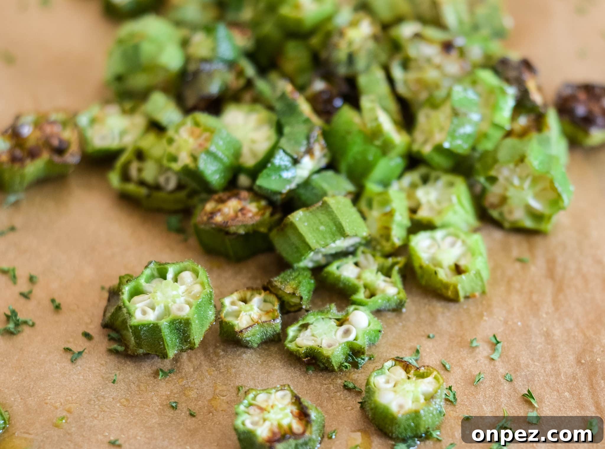 Air Fryer Roasted Okra