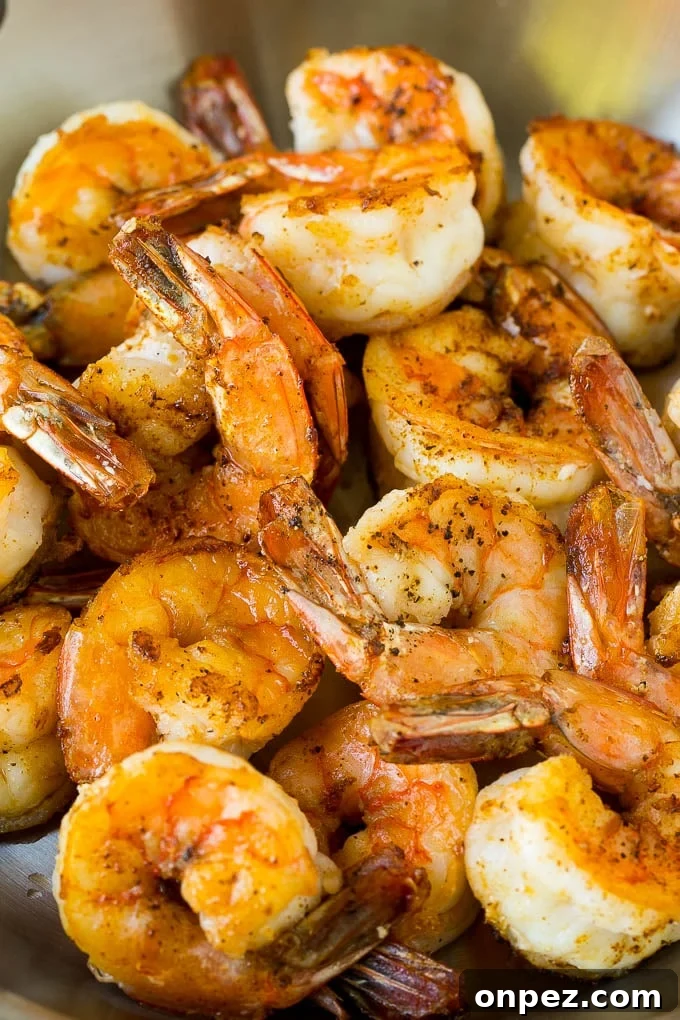 A pan of seared Mexican style shrimp.
