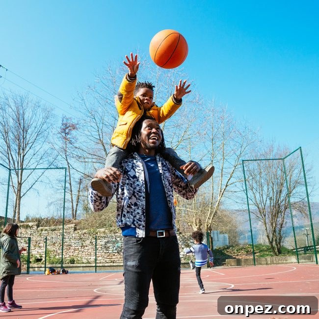 Supporting Your Child's Emotional Well-Being This Winter 2 Parent and child playing basketball
