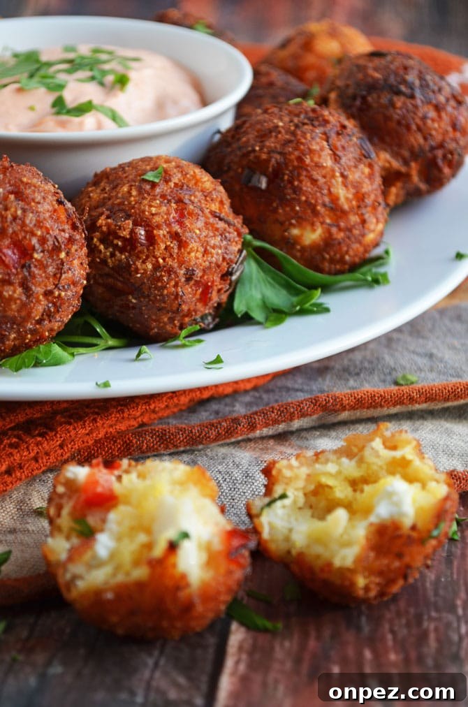 Crispy Cheesy Crab Poppers with Spicy Aioli 3 Cheesy Crab Poppers-- this tasty appetizer will have your guests begging for more!