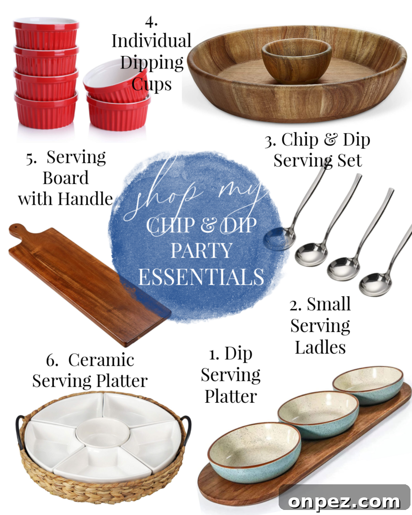chip and dip party serving ideas