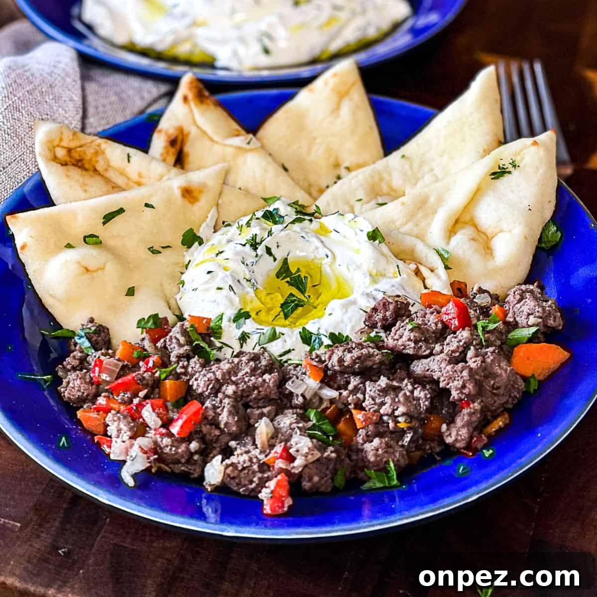 Mediterranean Ground Beef Yogurt Bowl 2 Mediterranean Ground Beef Platter