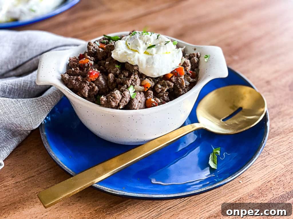 Mediterranean Ground Beef Yogurt Bowl 9 Individual servings Mediterranean Appetizer.