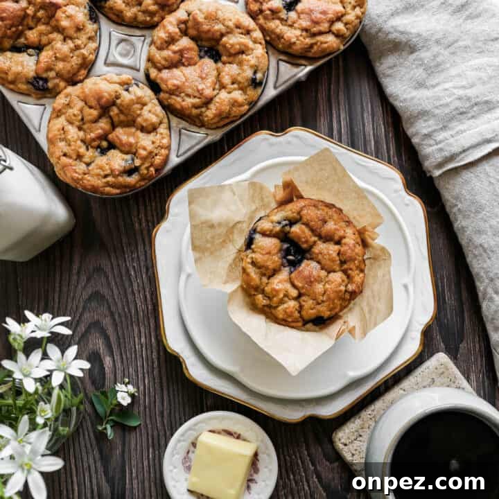 Gluten Free Blueberry Oat Muffins
