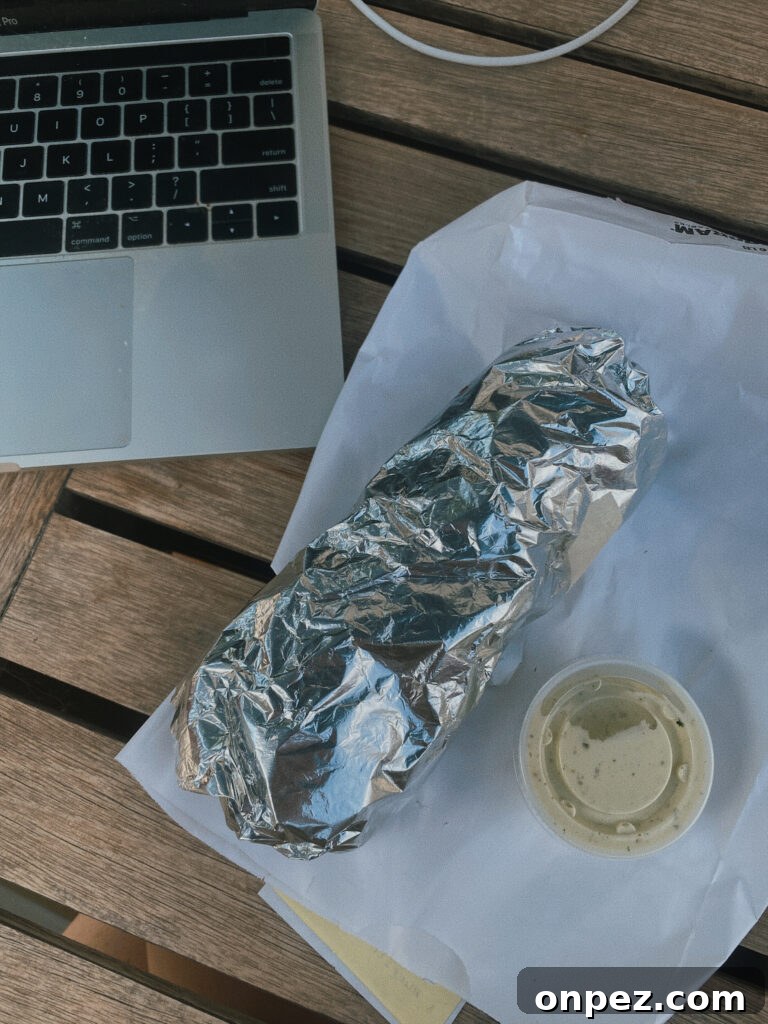 breakfast burrito in tinfoil 