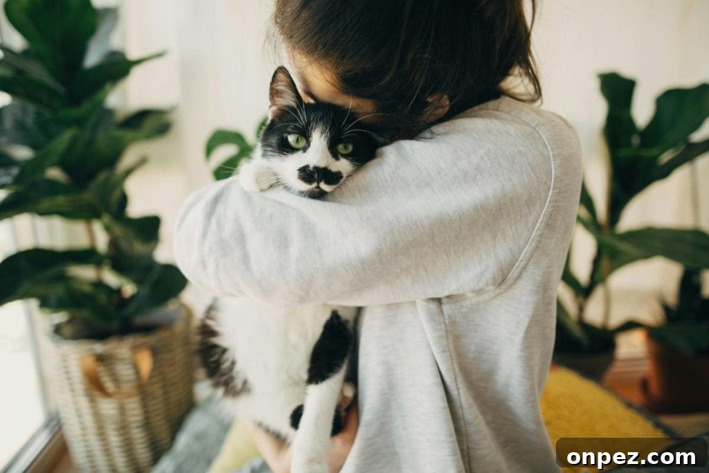 Parenting with Pets: Practical Tips for Busy Families 2 girl hugging black and white cat