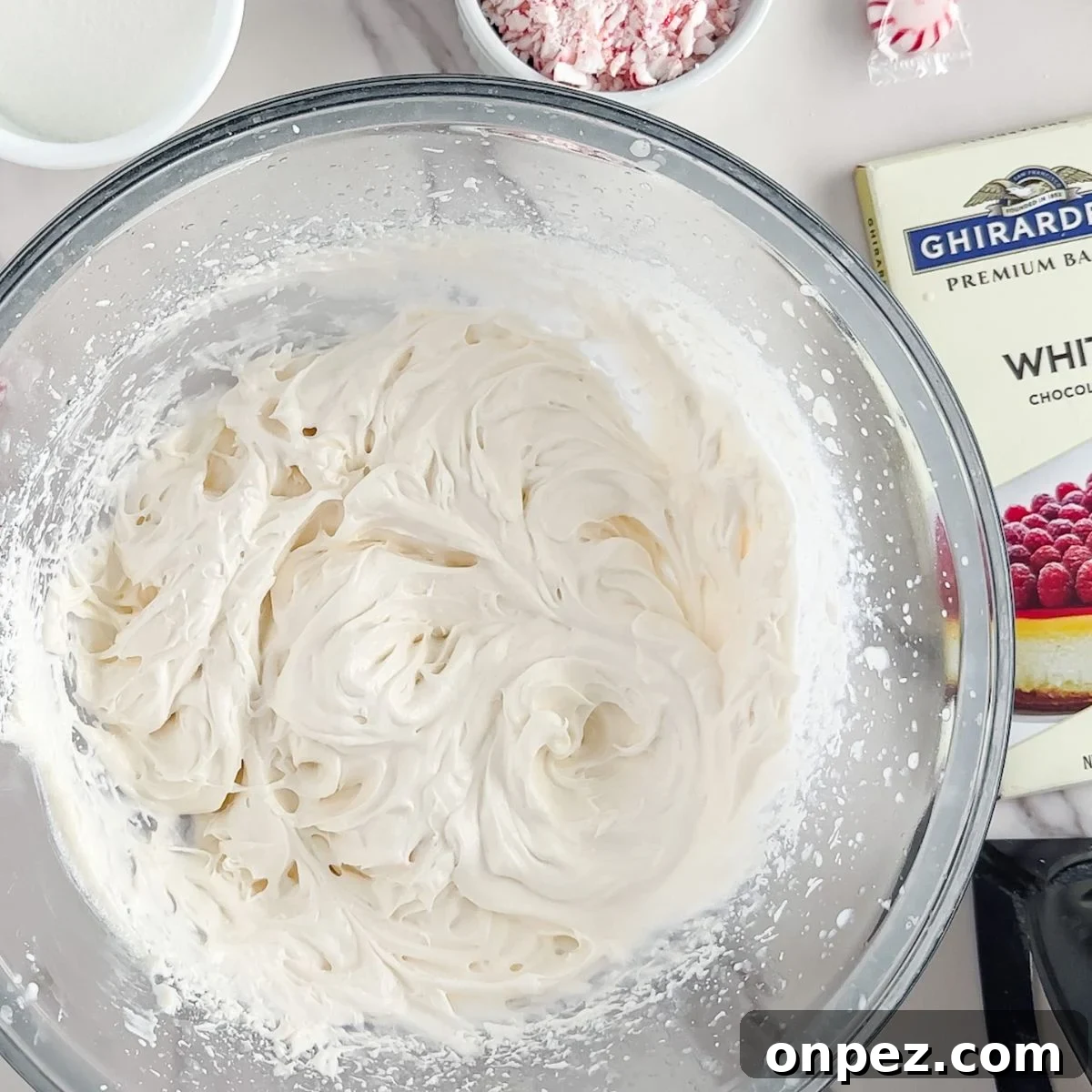 Creamy Peppermint Pie with Chocolate Crust 5 Whip the cream.
