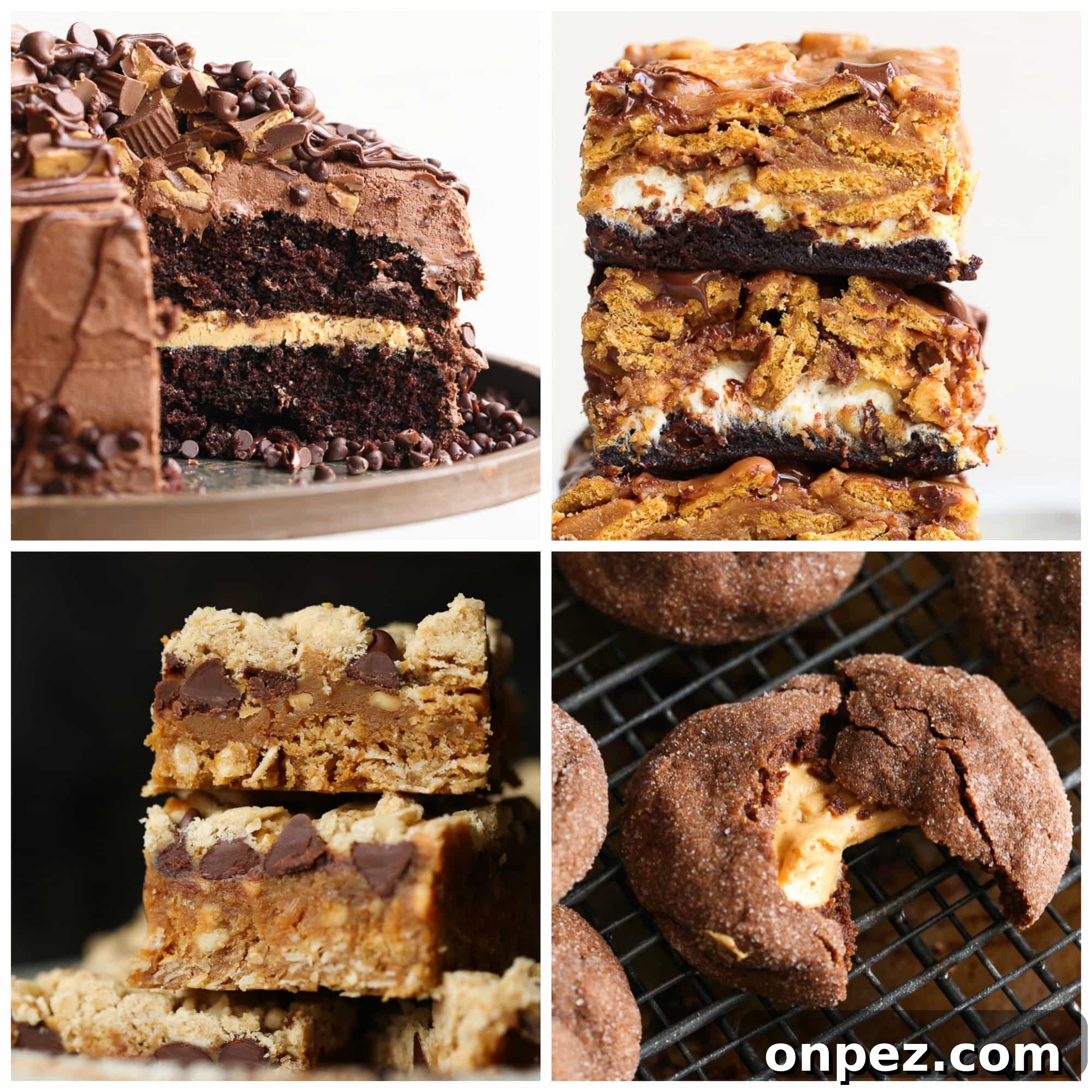 Assortment of peanut butter desserts