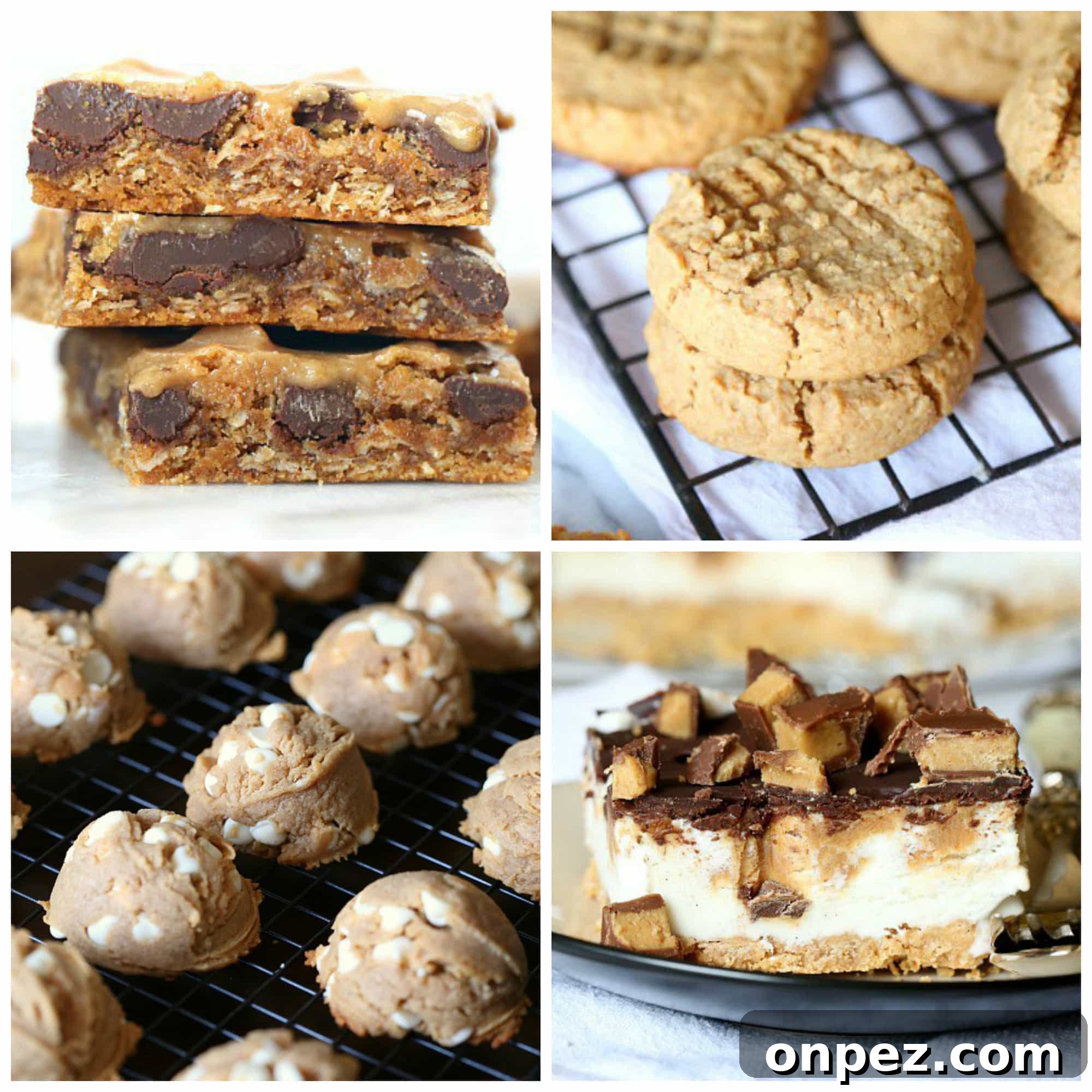 Peanut butter desserts selection