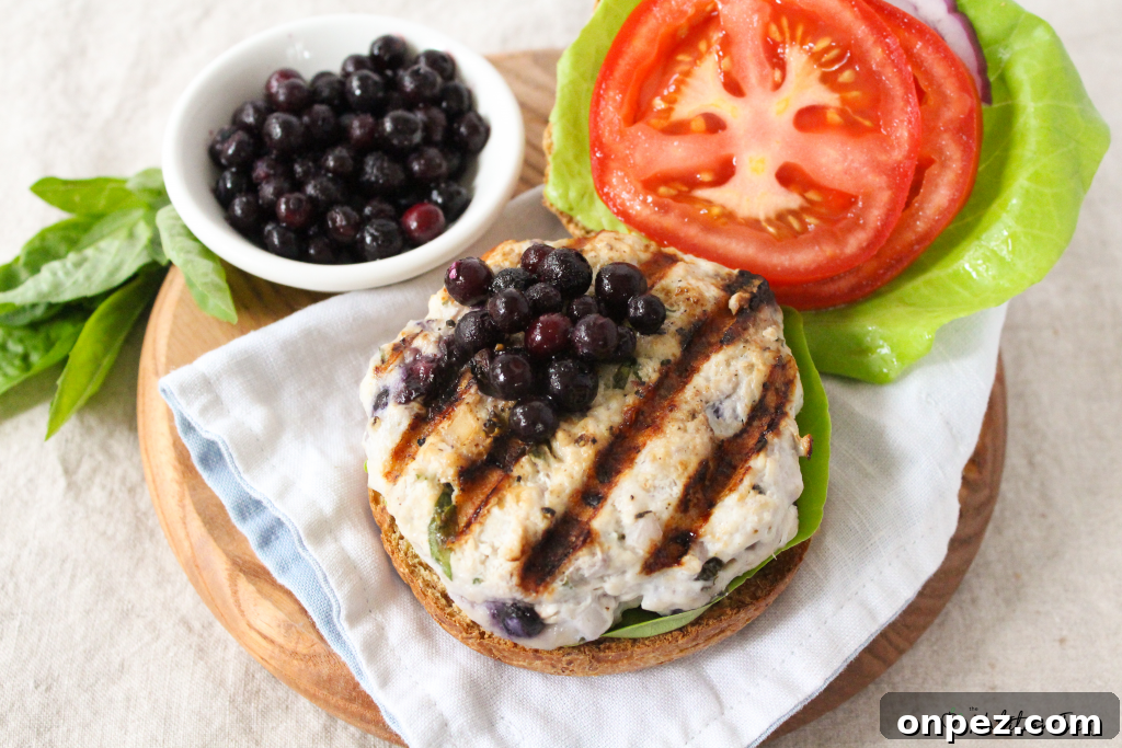 Wild Blueberry Chicken Burger Recipe 6 Chicken Burger Patties with Wild Blueberries