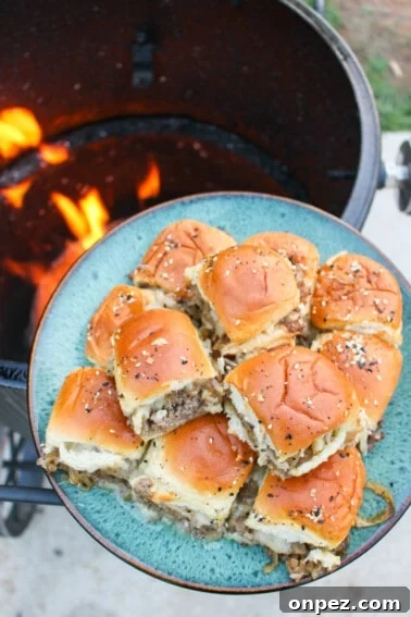 Smoked Philly Cheesesteak Sliders