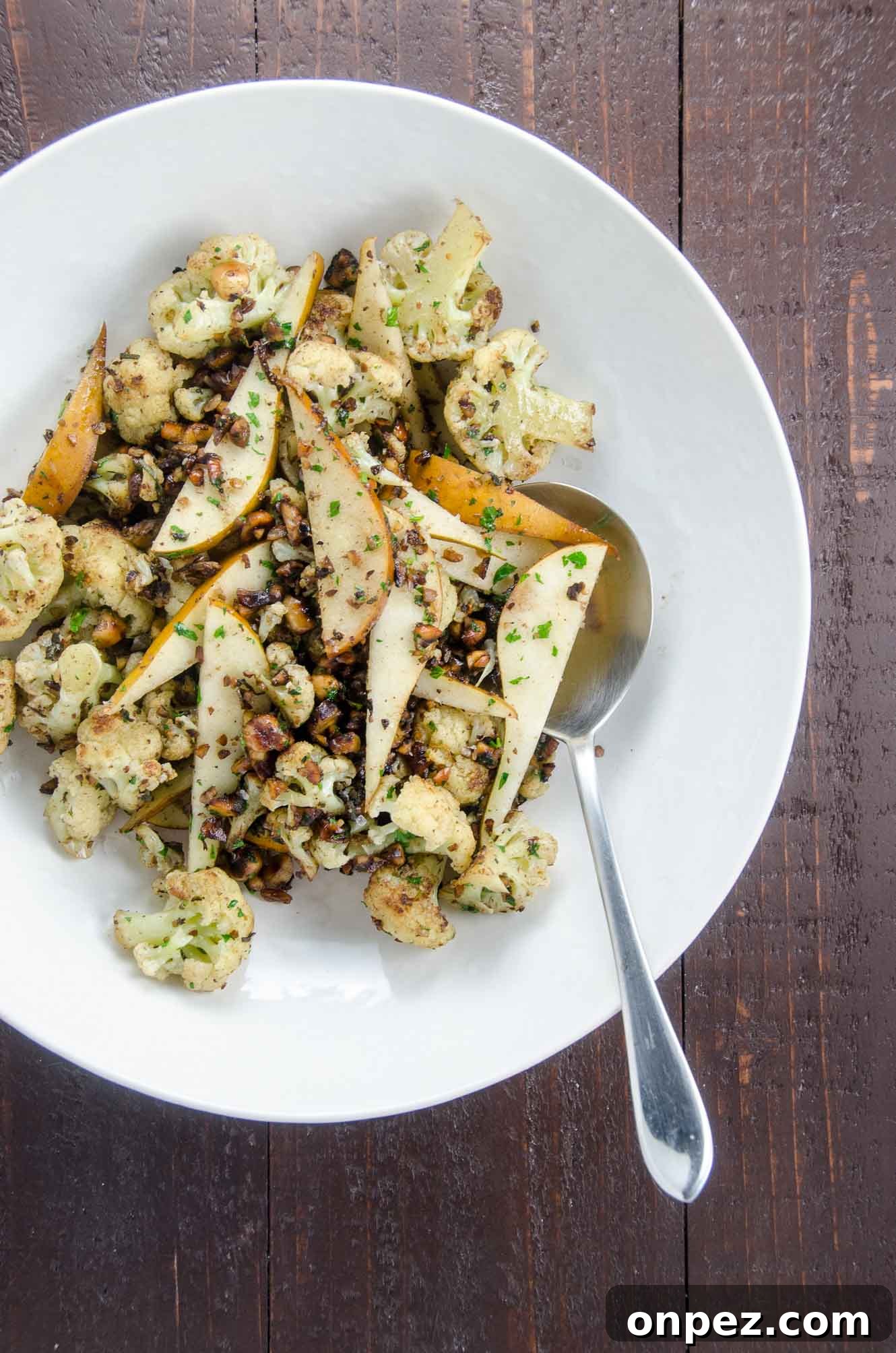 Andrew Carmellini's Cauliflower Brown Butter Hazelnuts Sage Pear