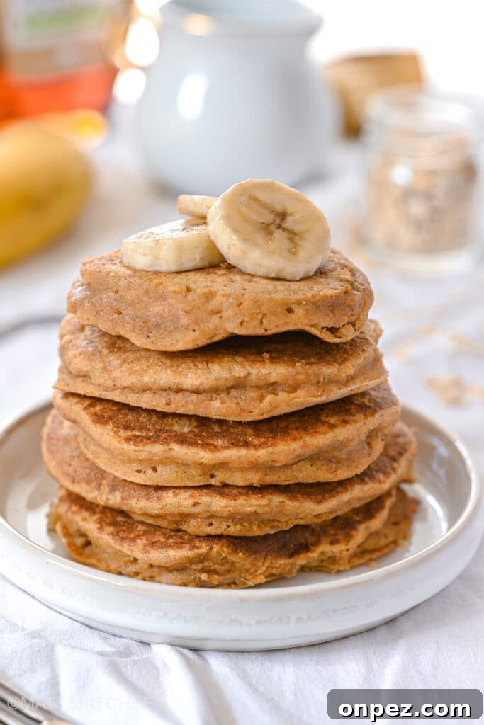 Banana Oatmeal Pancakes