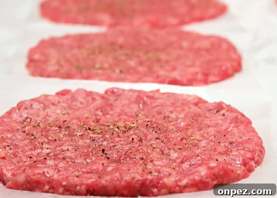 In-N-Out Double-Double Animal Style Copycat Recipe 14 Thin burger patties seasoned on wax paper