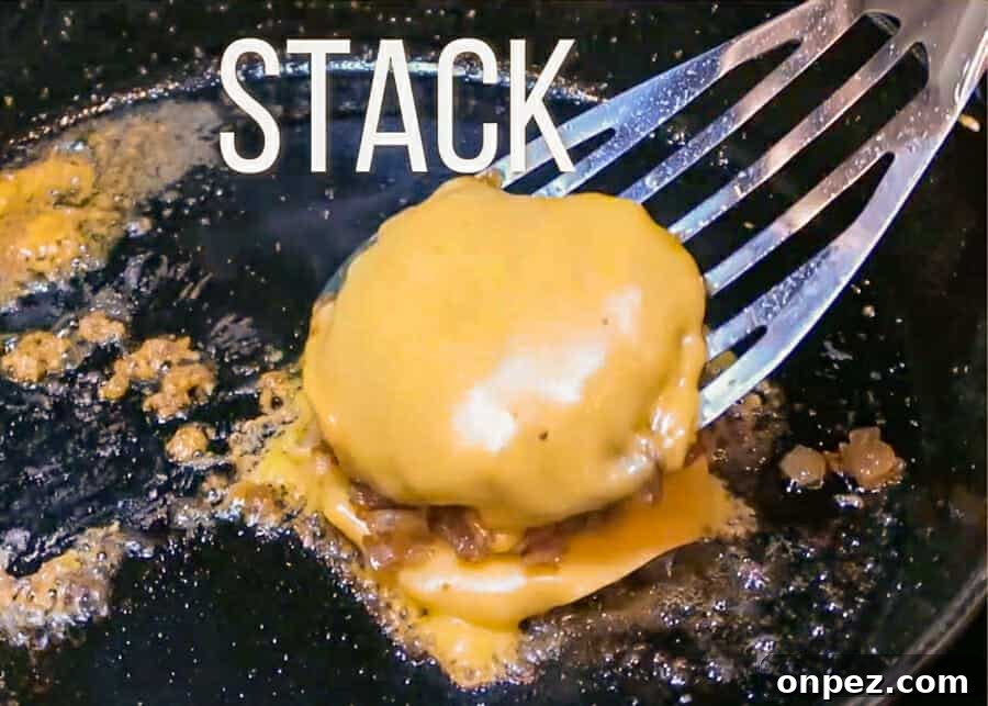 In-N-Out Double-Double Animal Style Copycat Recipe 20 Double cheeseburger stack for an Animal Style burger