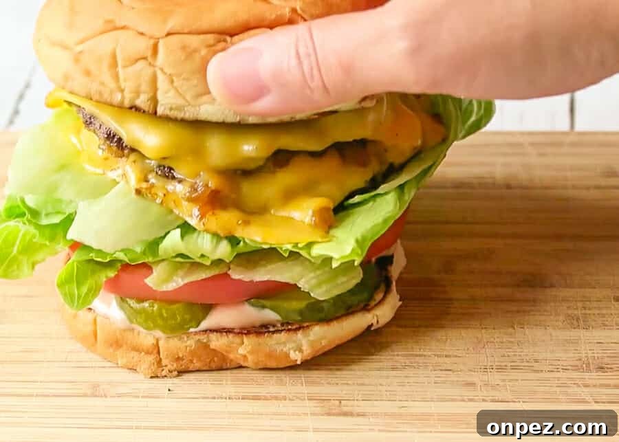In-N-Out Double-Double Animal Style Copycat Recipe 21 Assembling an In-N-Out copycat Double-Double Animal Style burger