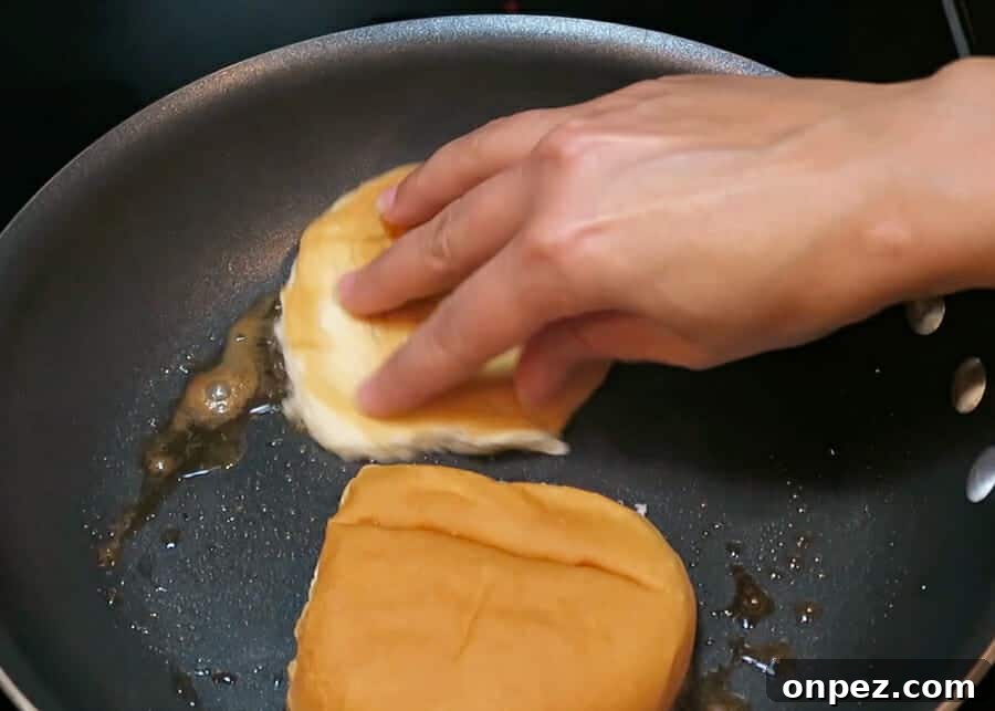 In-N-Out Double-Double Animal Style Copycat Recipe 10 Toasting buns for In-N-Out copycat Double-Double Animal Style burgers