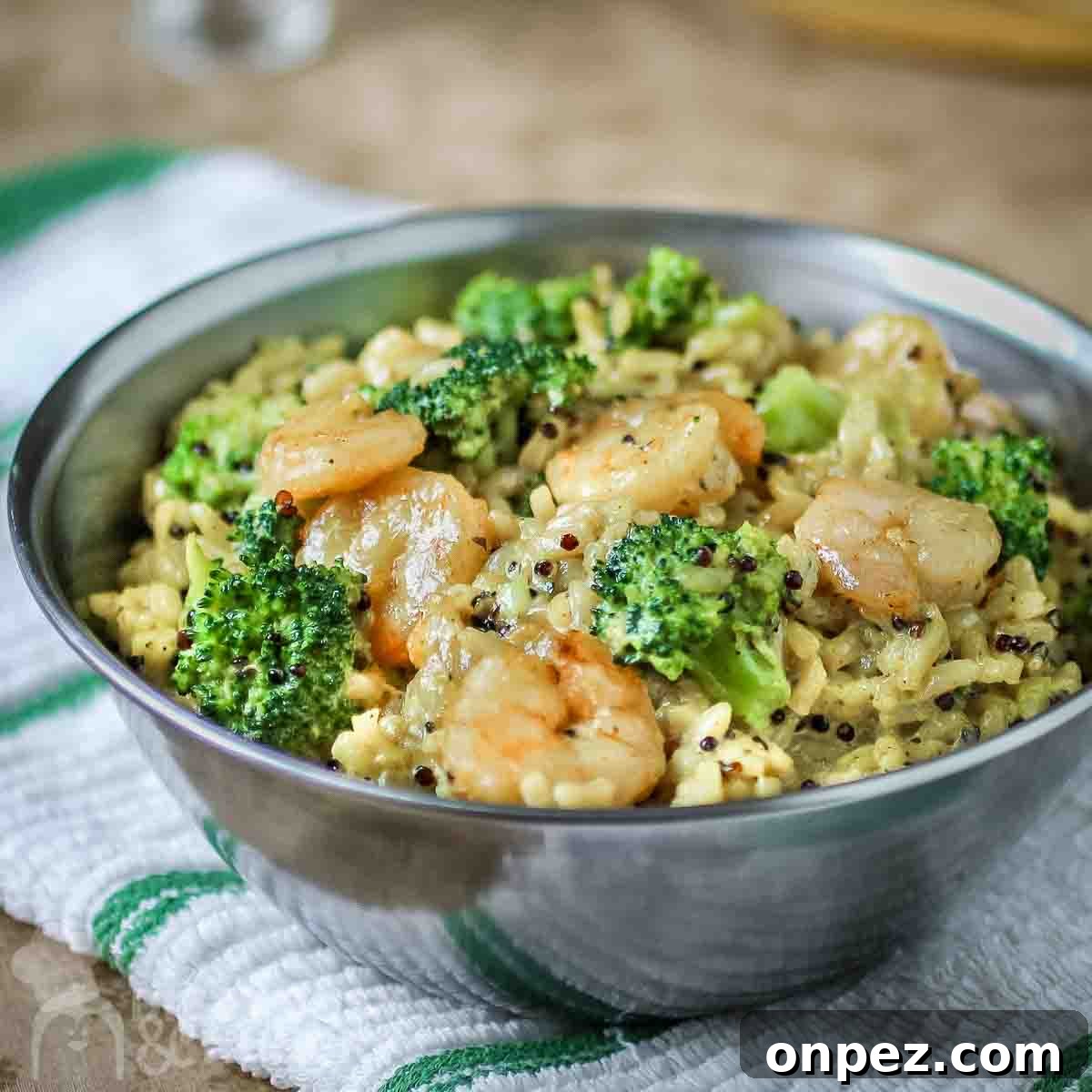 Shrimp and Broccoli Curry over Fragrant Jasmine Rice 5 Bowl of shrimp curry ready to serve.