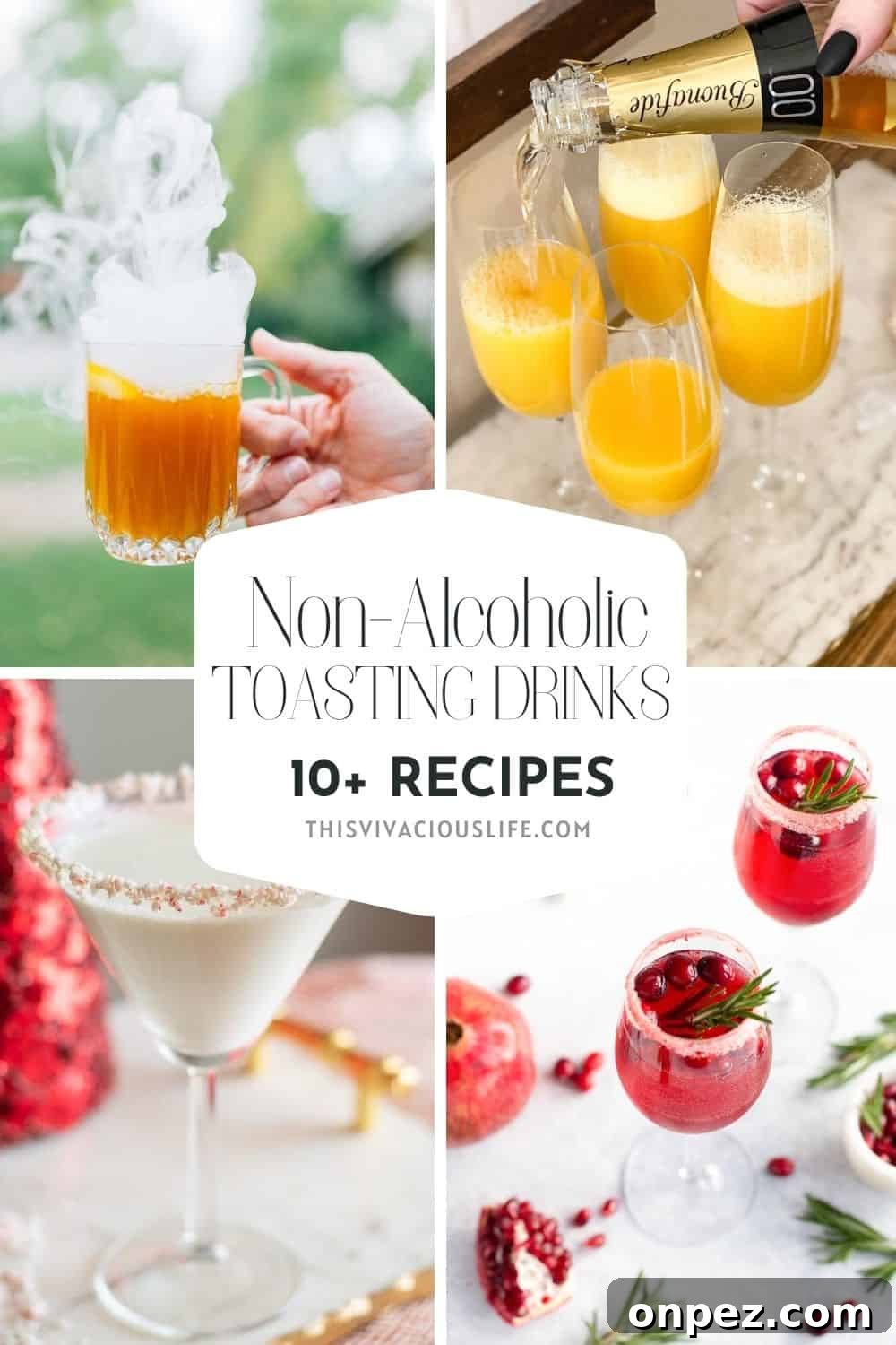 Non-Alcoholic Toasting Drinks 10+ Recipes pin