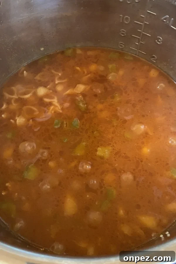 cooked taco casserole in instant pot