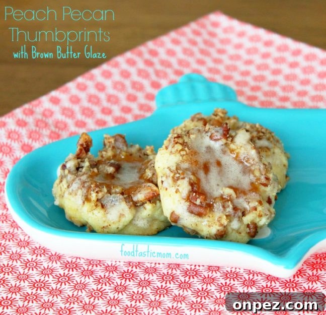 Peach Pecan Thumbprint Cookies with Brown Butter Glaze 5 Peach Pecan Thumbprint Cookies with Brown Butter Glaze finished