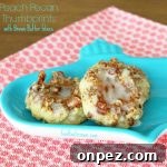 Peach Pecan Thumbprint Cookies with Brown Butter Glaze