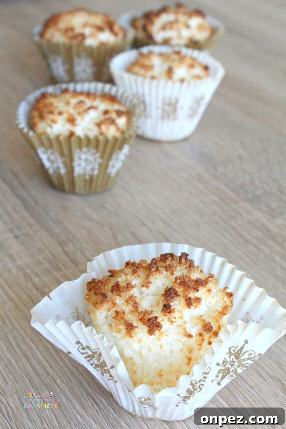 Fluffy Gluten-Free Coconut Muffins 4 Close up image of gluten free coconut muffins