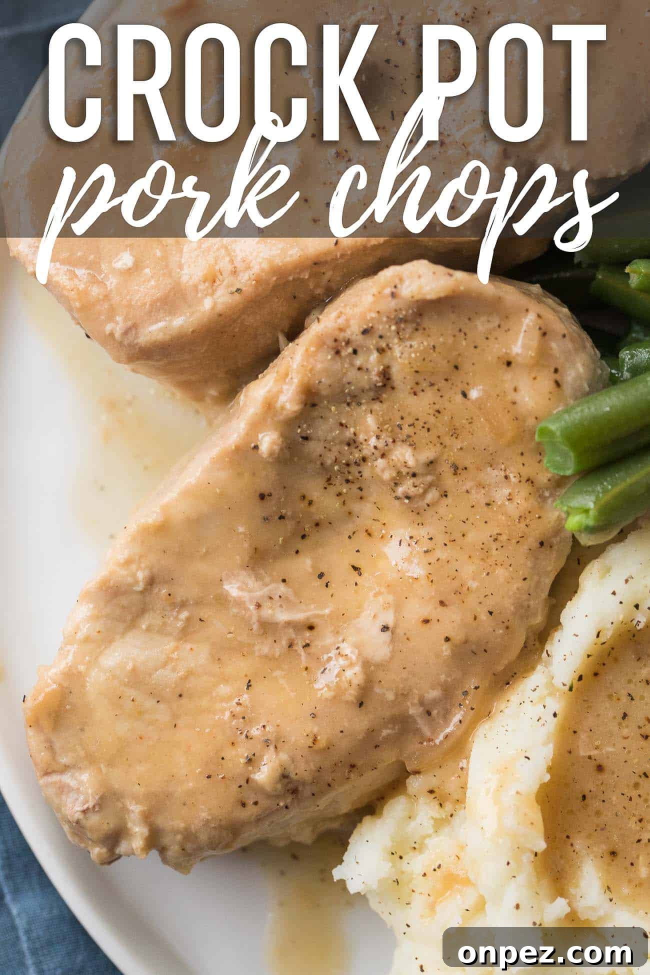 Slow Cooker Pork Chops in Savory Garlic-Herb Sauce 5 Crock Pot Pork Chops | Easy Slow Cooker Pork Chops | Boneless Pork Chops Crock Pot Recipe #CrockPot #SlowCooker #PorkChops #Gravy