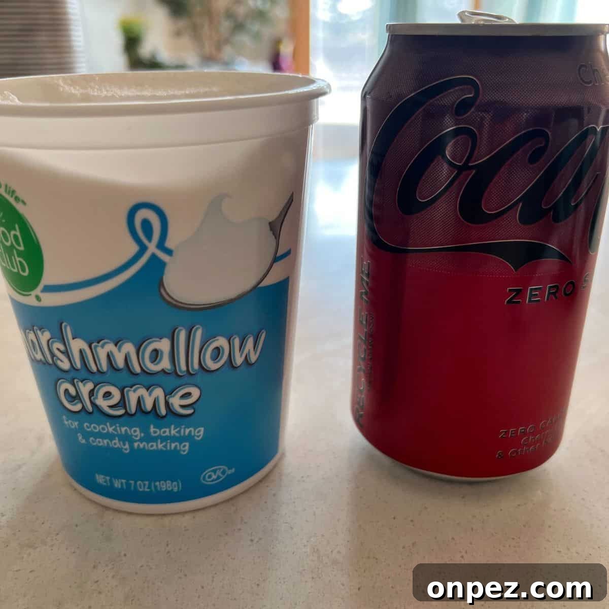 Ingredients needed for Fluffy Coke. 
