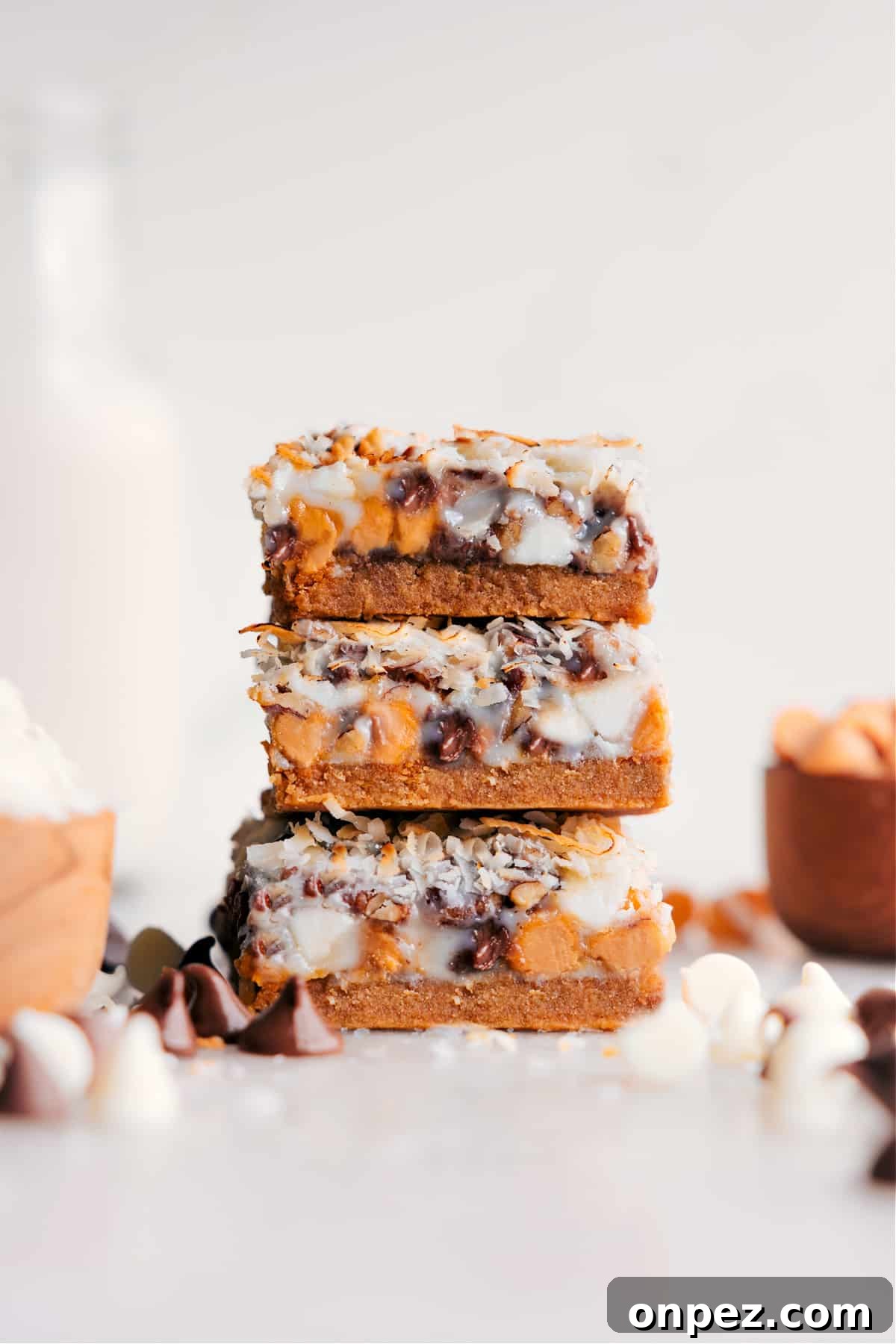 The best 7 Layer Bars cut into squares, ready to enjoy.