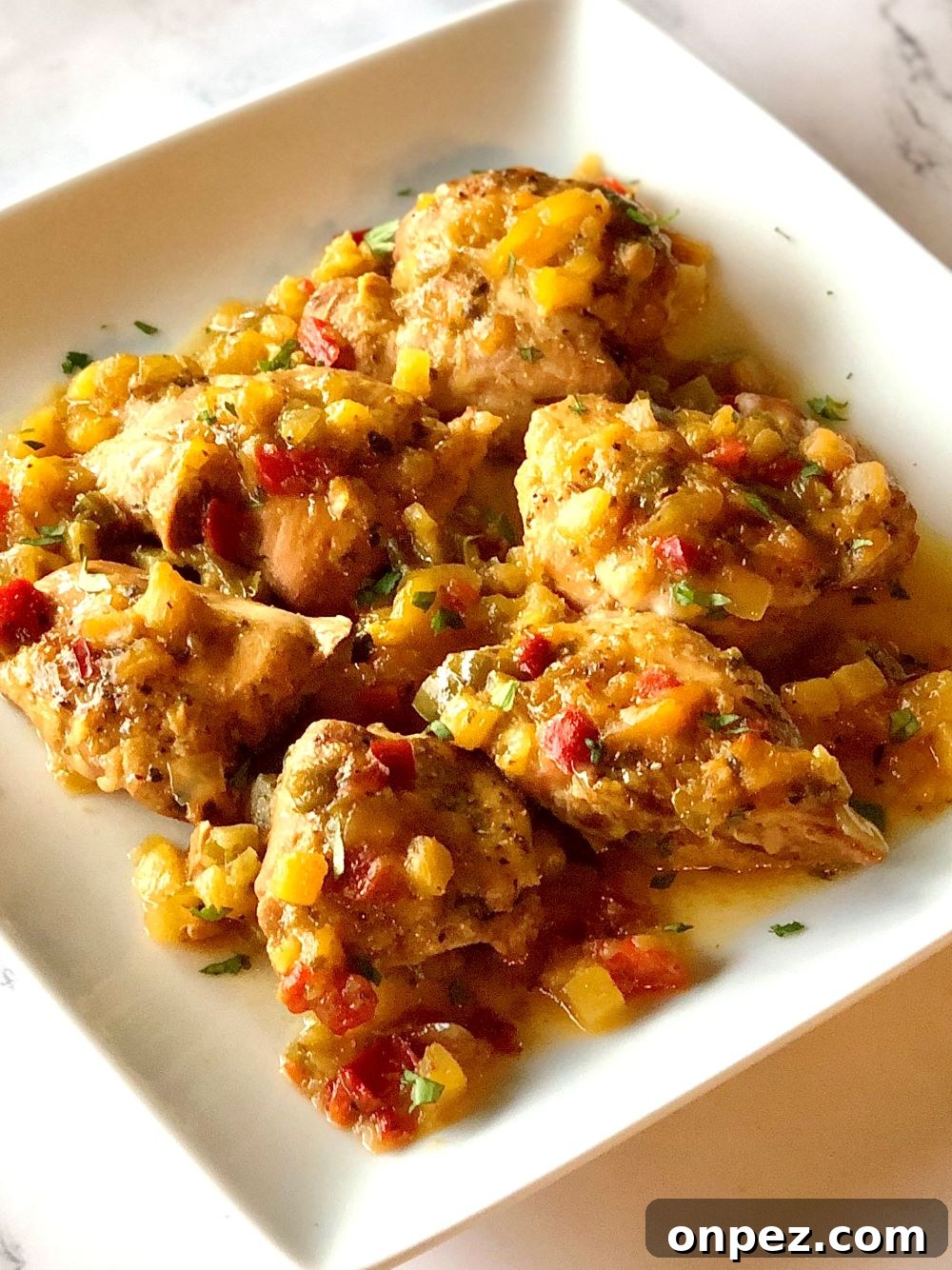 Island-Style Slow Cooker Coconut Chicken 3 Slow cooker with chicken and salsa