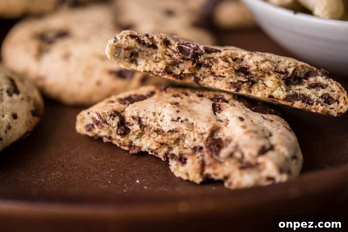 Cashew butter cookie showing inside of cookie.