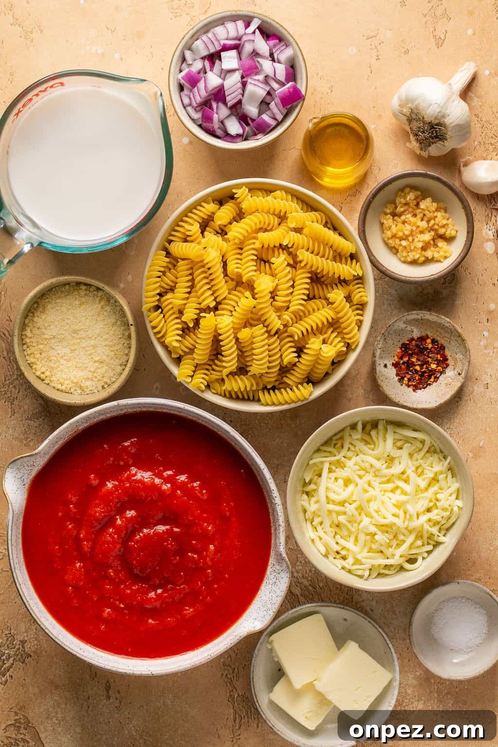 Spicy Fusilli with Chili Tomato Sauce 4 Spicy Fusilli Pasta ingredients