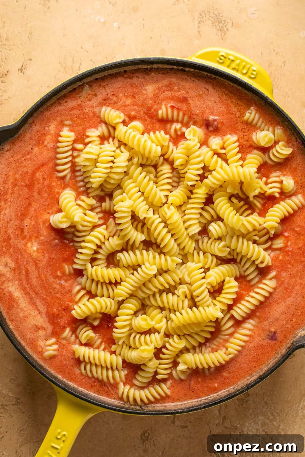 Spicy Fusilli with Chili Tomato Sauce 5 Spicy Fusilli Pasta in pot