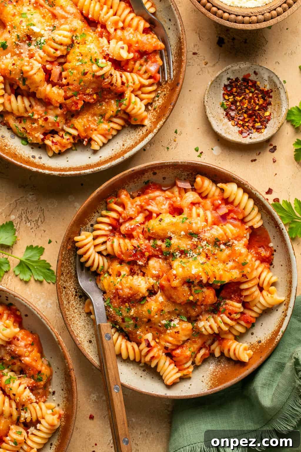 Spicy Fusilli with Chili Tomato Sauce 7 Spicy Fusilli Pasta