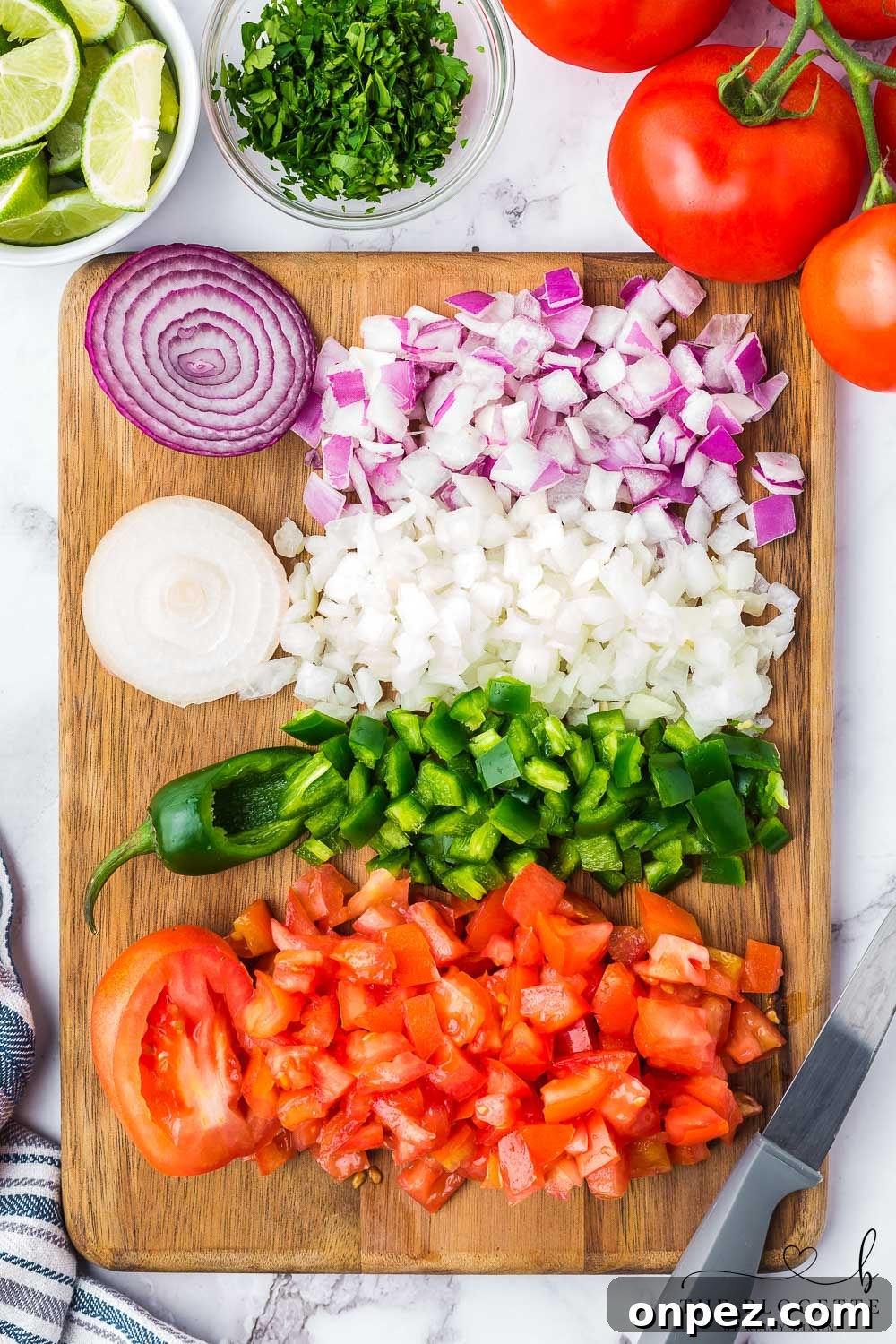 Fresh Pico de Gallo Recipe: Classic Mexican Chunky Salsa 5 Chopped peppers, onion, and tomato